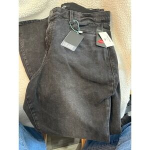 Lularoe Flare Jeans Black Wash Elastic Waistband‎ Stretch Denim Women Size 36